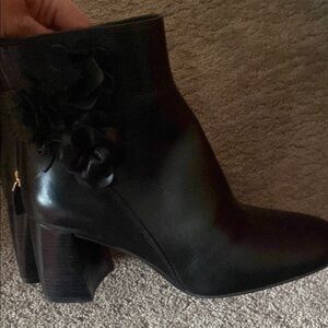 Tory Burch Black Ankle Booties with Chunky Heel